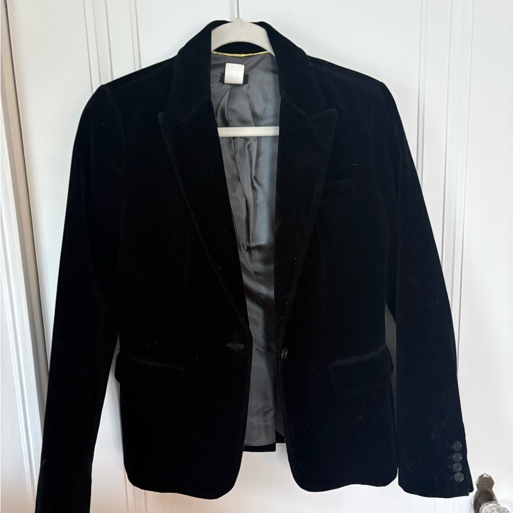 J. Crew Black Velvet Blazer Jacket